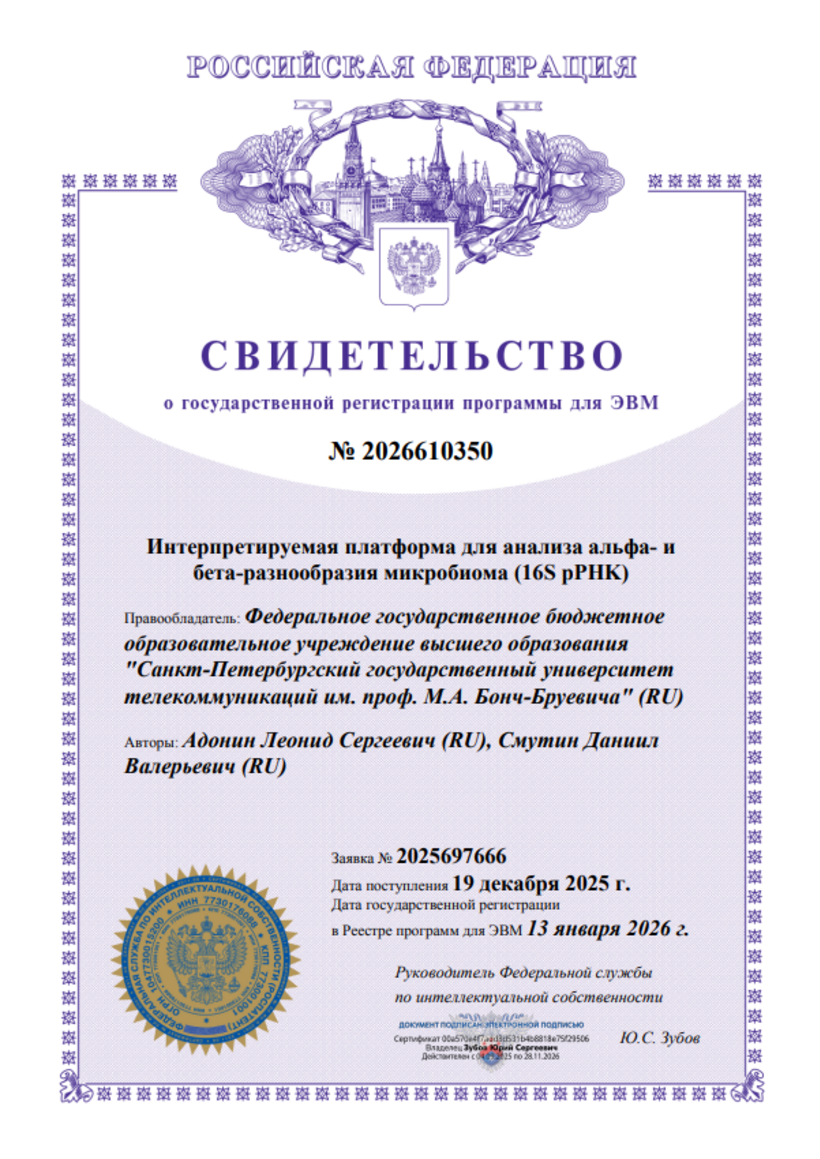 Интерпретируемая платформа для анализа альфа- и бета-разнообразия микробиома (16S pPHK)